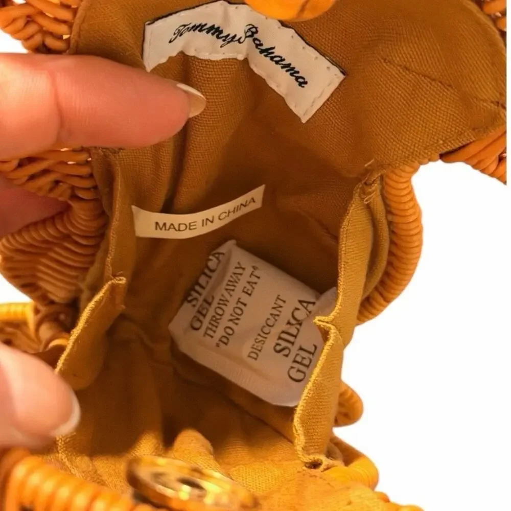 Tommy Bahama Seahorse Woven Wicker Crossbody Bag NWT